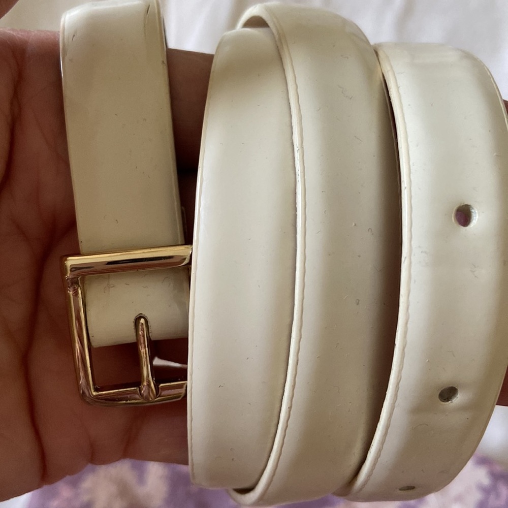 J.Crew cream medium-width belt